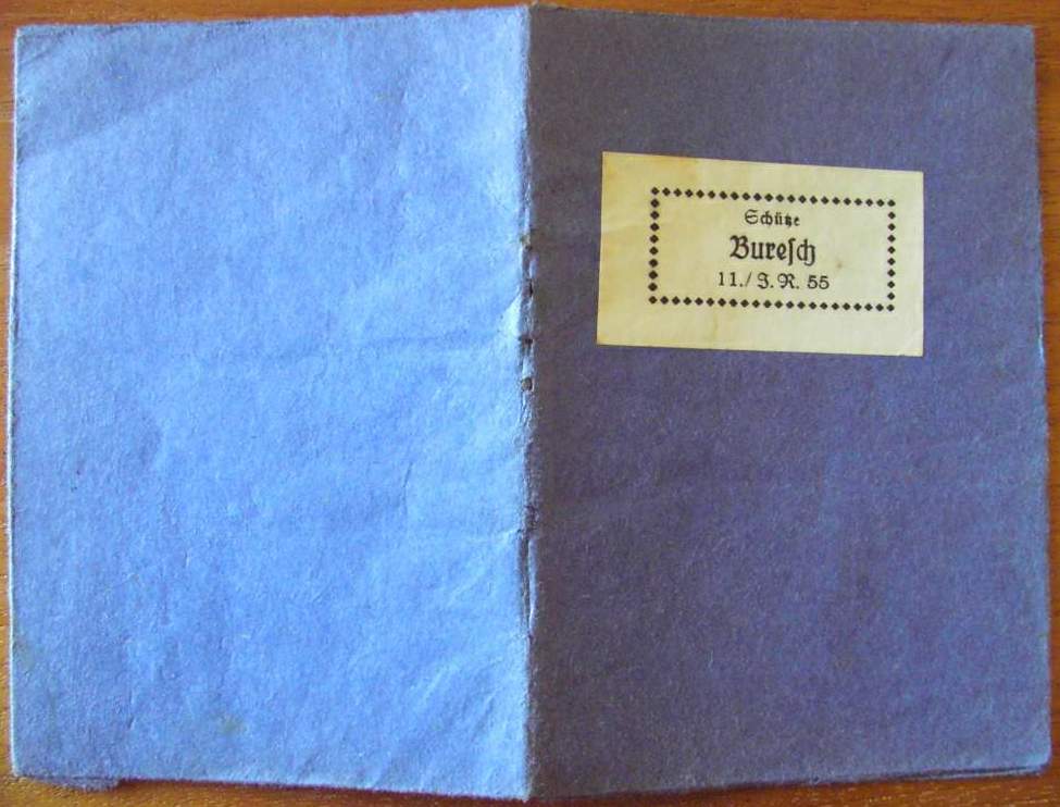 Photo Schiessbuch Schütze Buresch 11.-I.R. 55