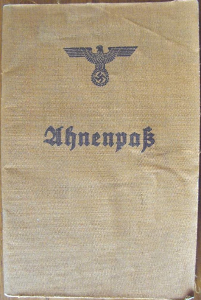 Photo Ahnenpass (brown) - eagle on swastika - Zimmermann Alfred
