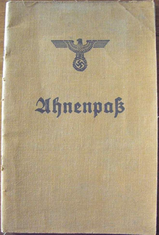 Photo Ahnenpass (brown) - eagle on swastika - Hilda Radermayr