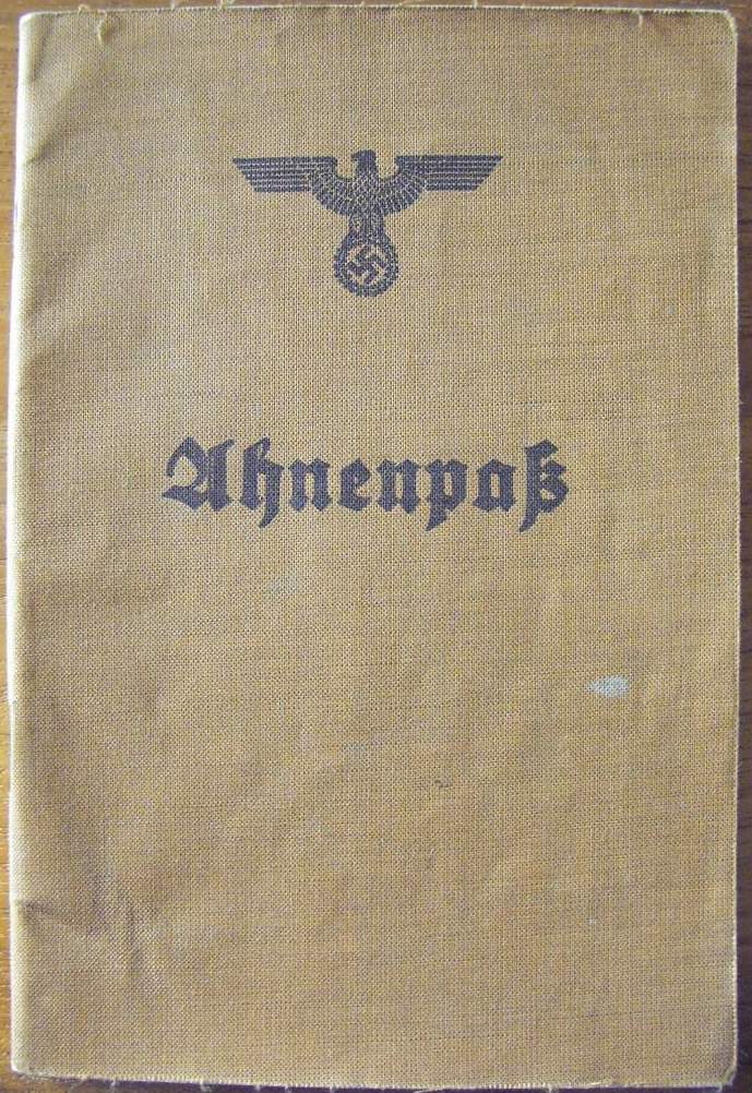 Photo Ahnenpass (brown) - eagle on swastika - Maria Müller geb. Rockenfelder