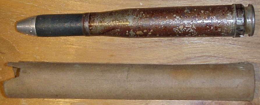 Photo 20 mm cartridge in cardboard holder