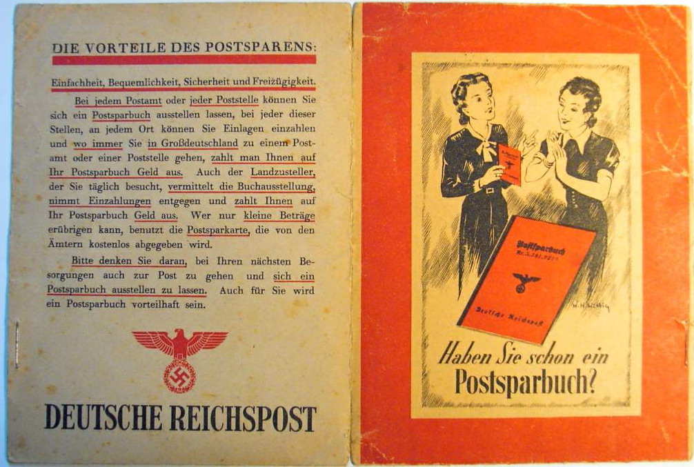 Photo Protective sleeve for Postsparbuch Deutsche Reichspost