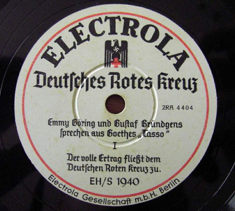 Photo DRK - Electrola LP - voice of Emmy Göring