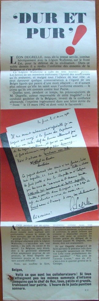 Photo Pamphlet containing anti-Degrelle propaganda