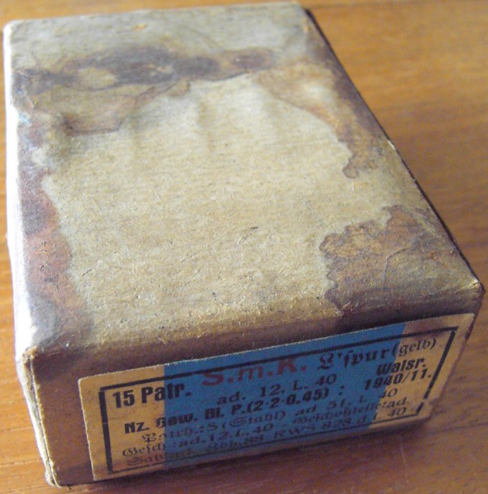 Photo Ammo box - 15 Patronen S.m.K. L'spur (gelb) - ad. 12. L. 40 - EMPTY!