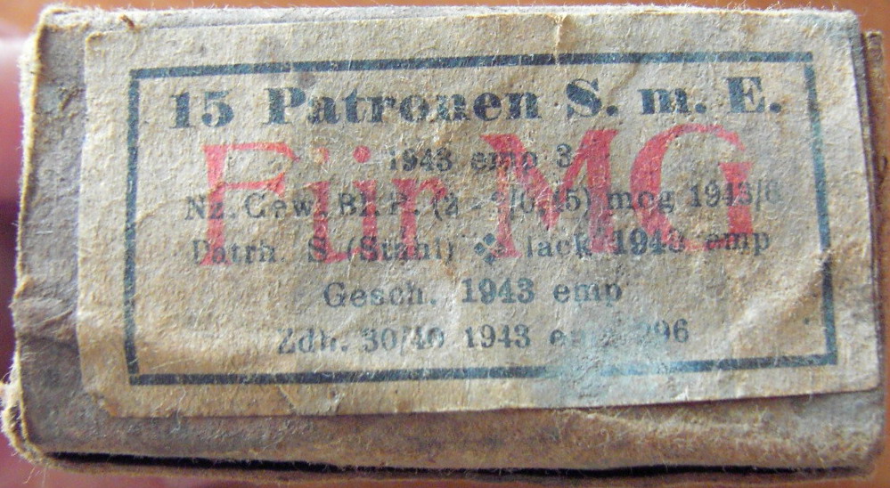 Photo Ammo box - 15 Patronen S.m.E. - 1943 emo 3 - für MG - EMPTY!