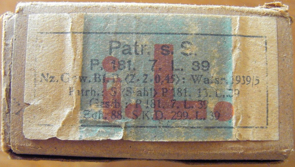 Photo Ammo box - Patr.s.S. - P.181 7.L.39 - i.L. - EMPTY!