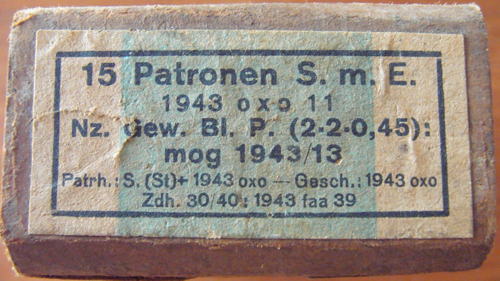 Photo Ammo box - 15 Patronen S.m.E. - 1943 oxo 11 - EMPTY!