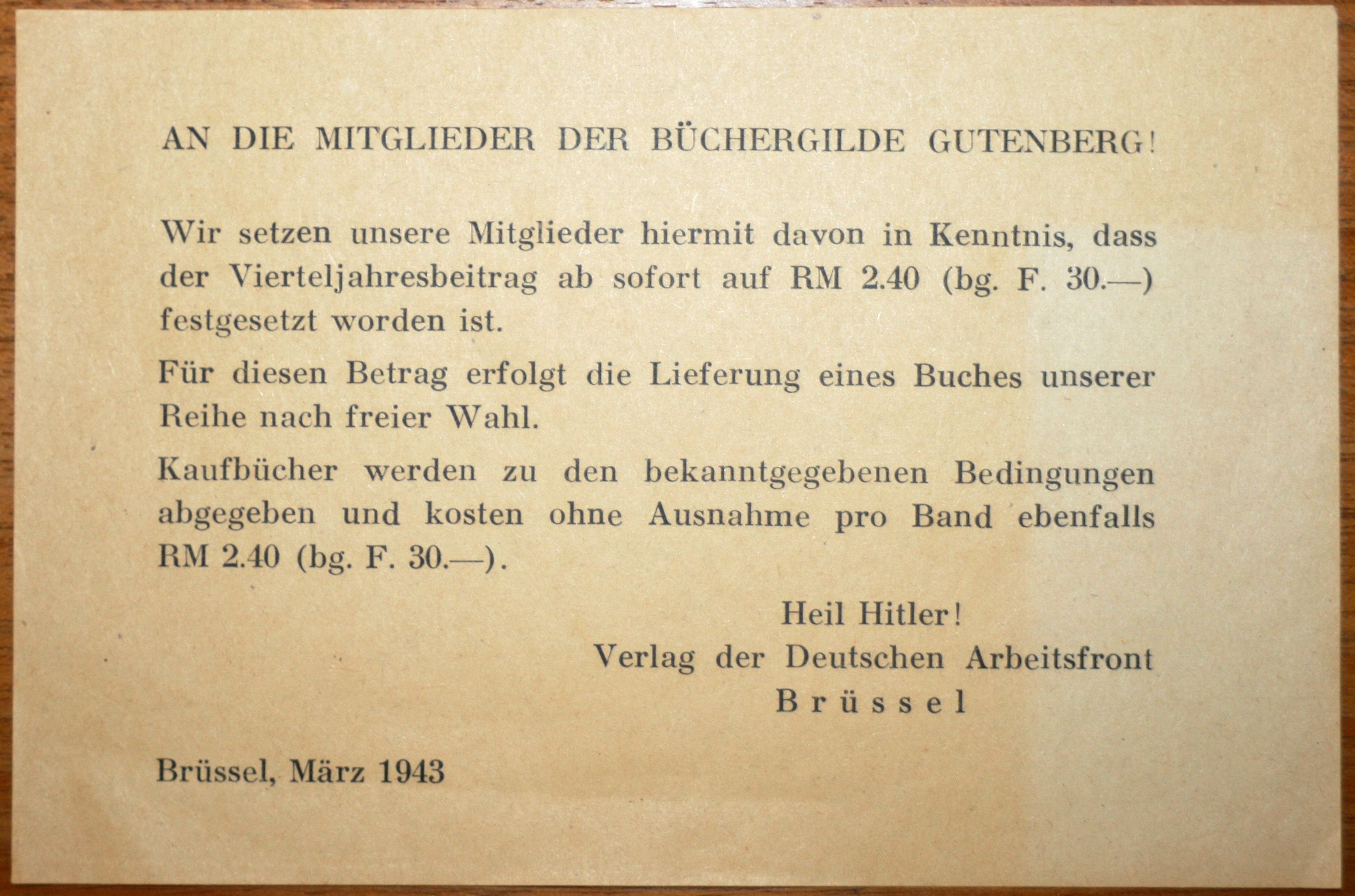Photo Verlag der Deutschen Arbeitsfront - Brüssel, März 1943