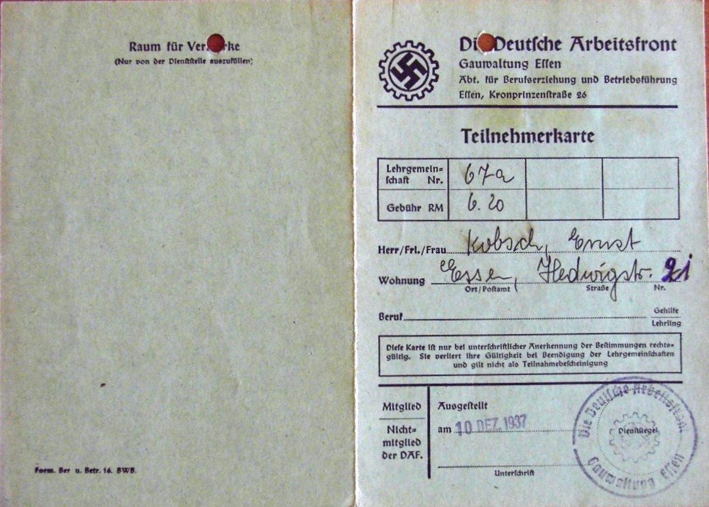 Photo DAF - Teilnehmerkarte - Ernst Kobsch