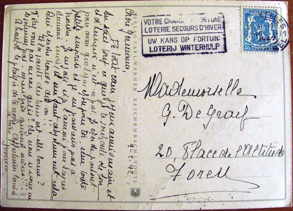 Photo Postcard : stamp Winterhulp 1942
