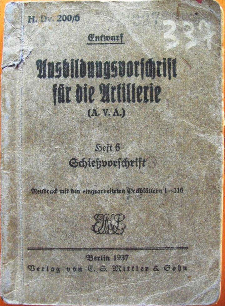Photo Ausbildungsvorschrift für die Artillerie - H.Dv. 200-6 - 1937