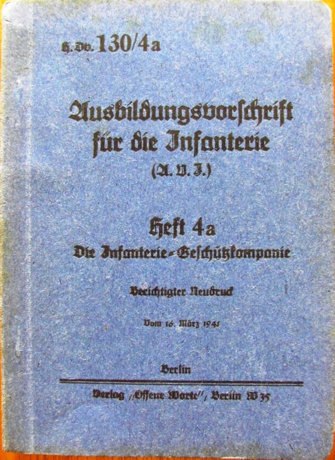 Photo Ausbildungsvorschrift für die Infanterie H.Dv. 130-4a - 1941