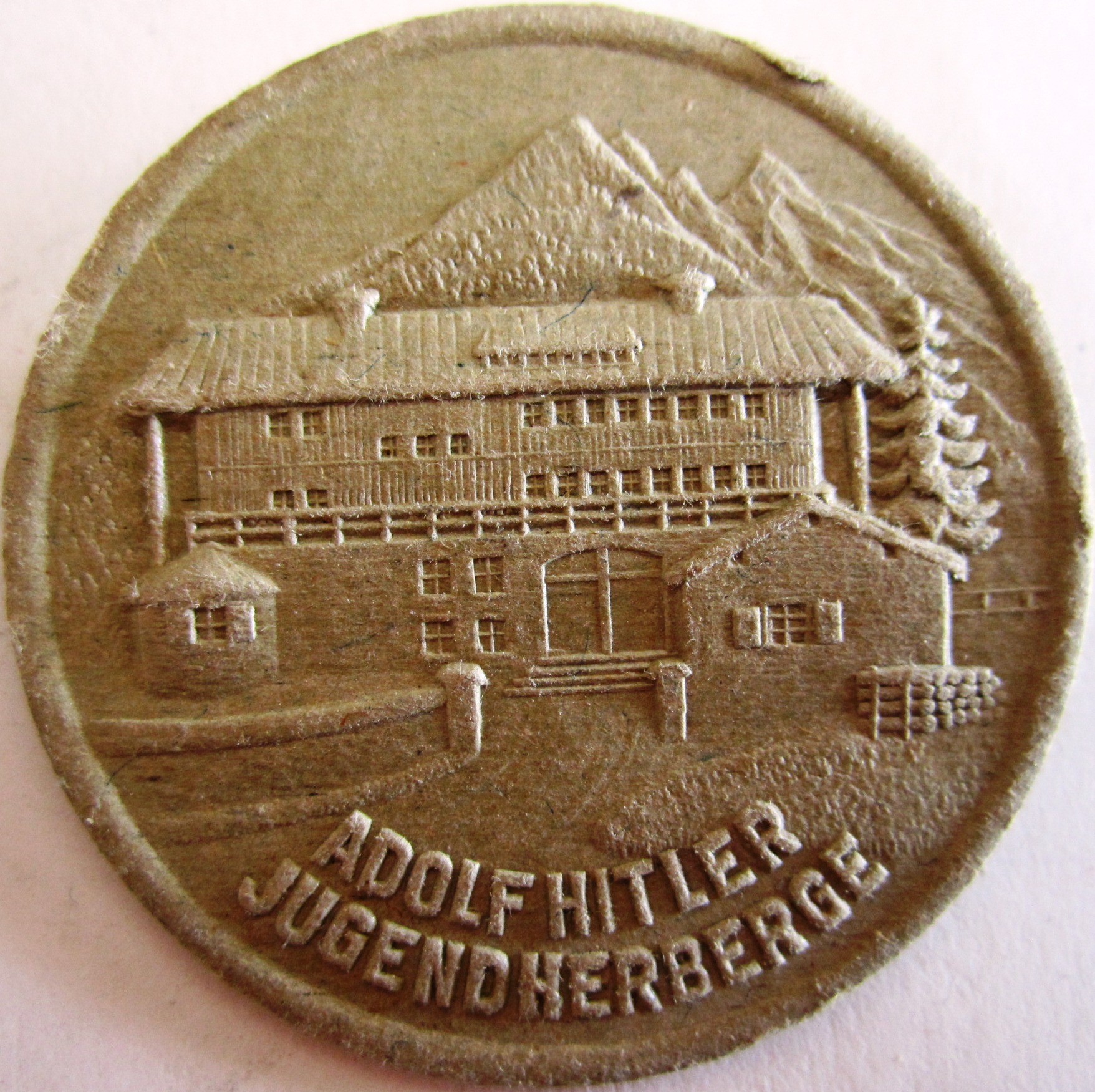 Photo Adolf Hitler Jugendherberge - brown cardboard - with pin