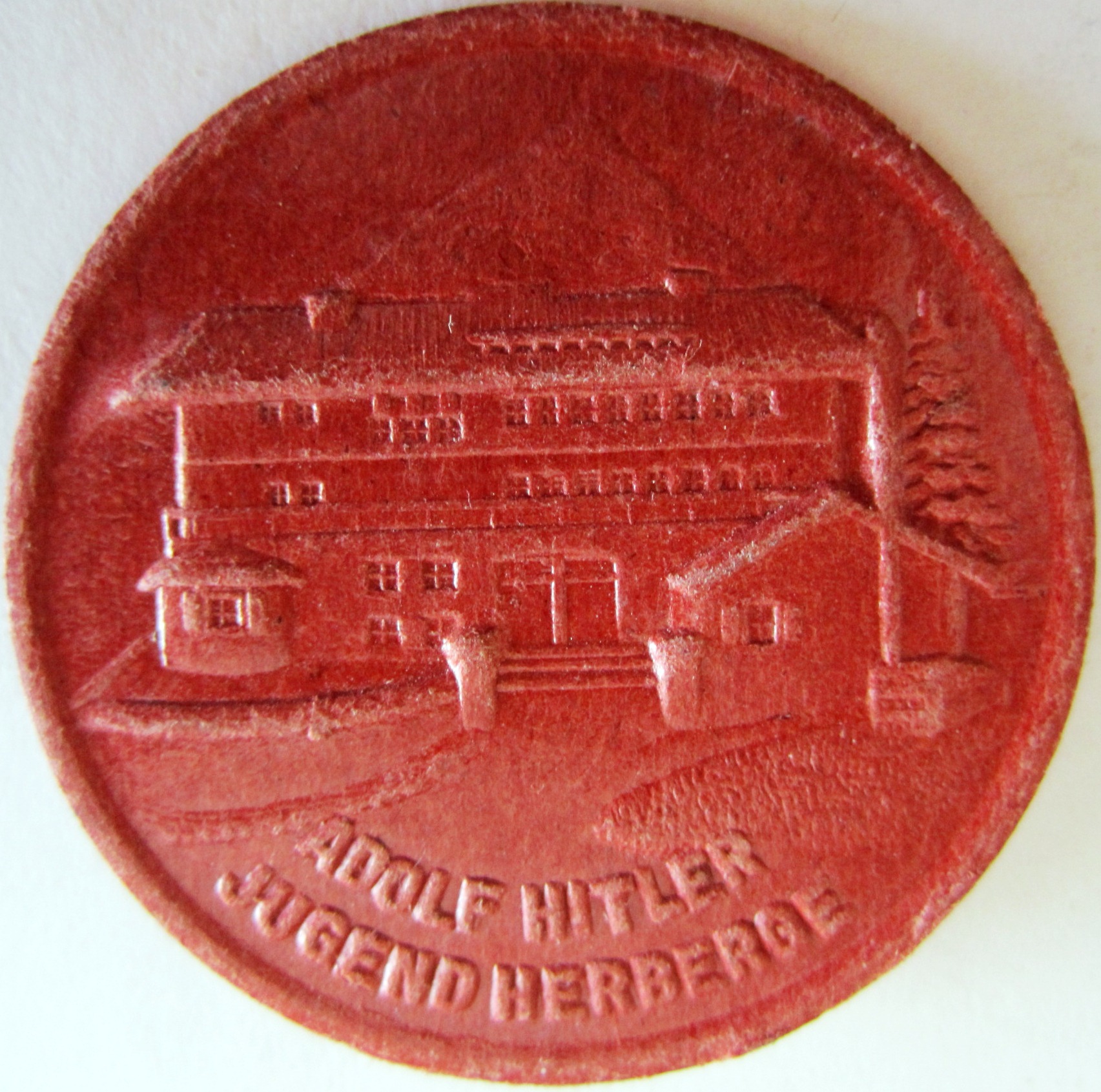 Photo Adolf Hitler Jugendherberge - red cardboard - with pin