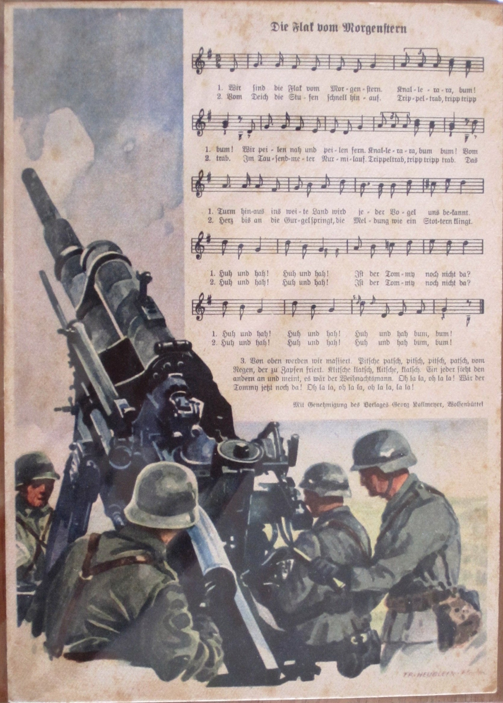 Photo Postcard : Song : Die Flak vom Morgenstern