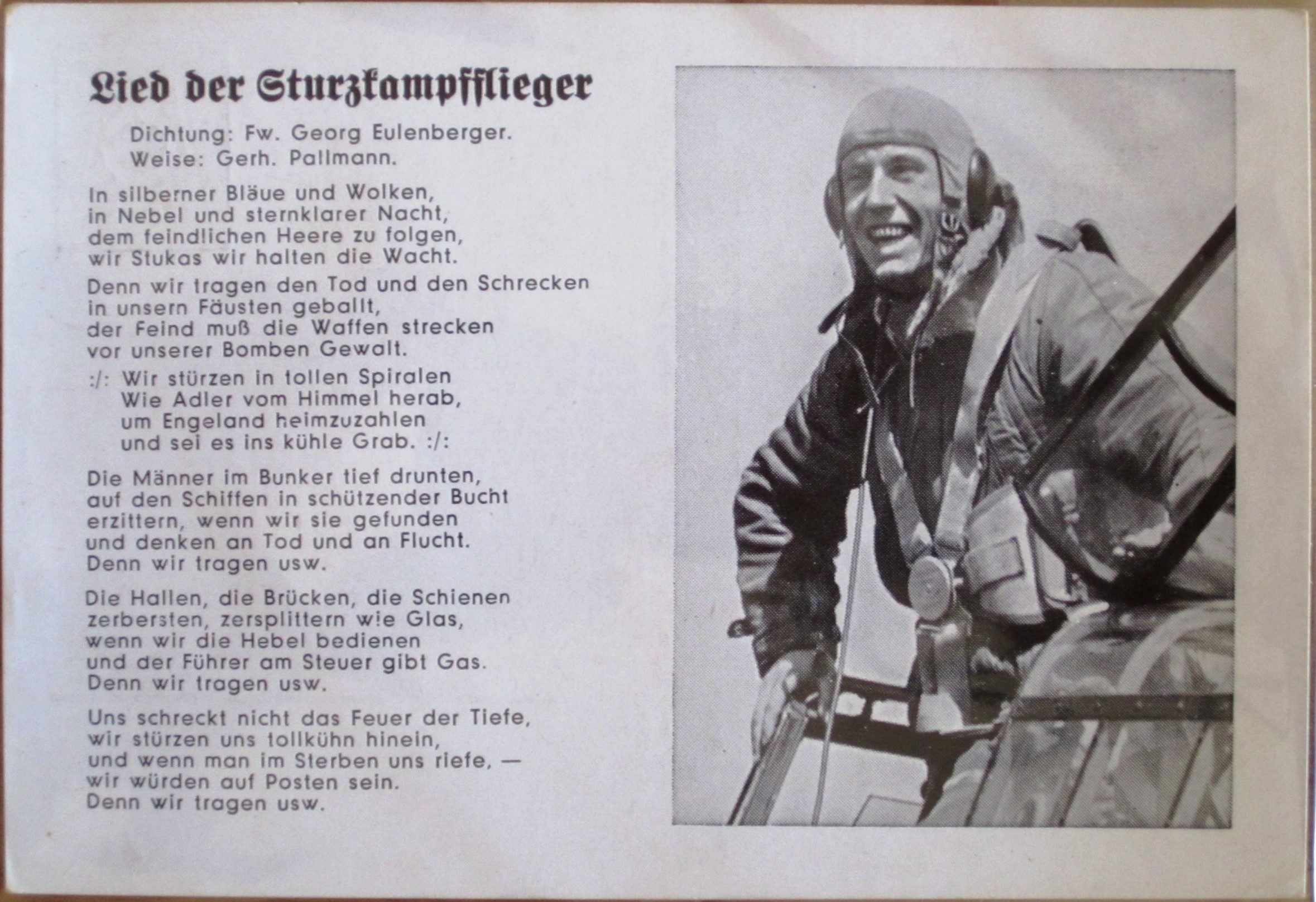 Photo Postcard : Song : Lied der Sturzkampfflieger - E 0841