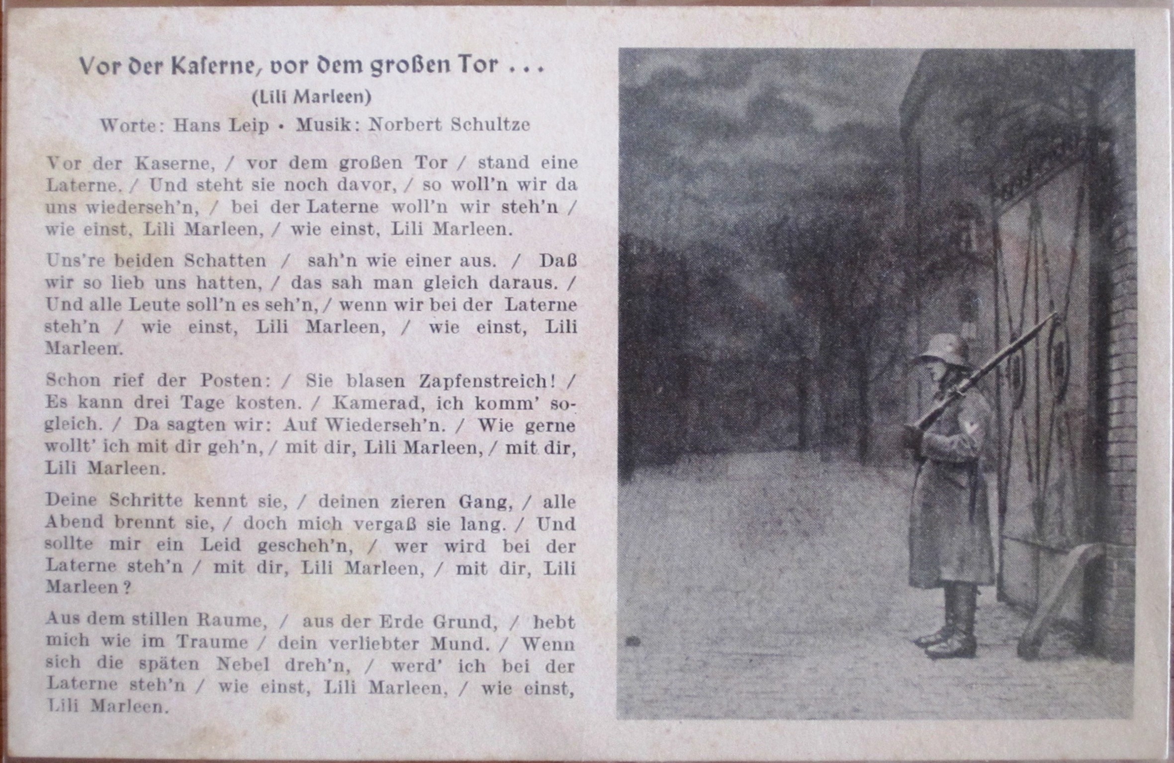 Photo Postcard : Song : Lili Marleen - O 1350